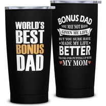 Fathers Day Bonus Dad Gifts, Birthday Gifts for Stepdad, Step Dad Gifts From Daughter, Best Bonus Dad Ever Gift 20oz Tumbler, Stepped Up Dad Gifts from Son, Funny Step Dad Gifts for Stepfather