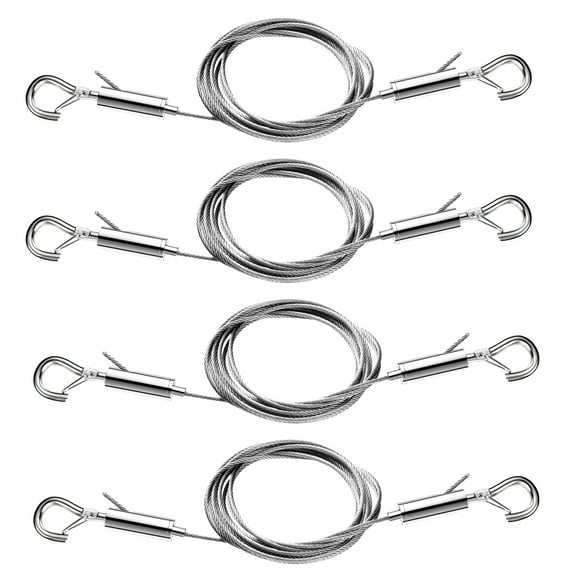 4Pcs 2m x 1.5mm Adjustable Picture Hanging Wire Kit,Heavy Duty Stainless Steel Rope for Hanging Mirrors,Frames,Lamps,Holds Up to 66lbs(30kg)