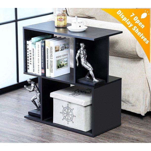 Wood Accent End Side Bedside Table Coffee Table Night Stand Printer Telephone Stand With Storage Shelf Bookshelf Organizer Cabinet Black Walmart Com Walmart Com