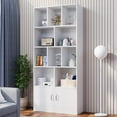 thumbnail image 3 of Cozy Castle 4-Tier Open Shelf Bookcase, 69.7" Tall Bookshelf for Living Room, and Office, White, 3 of 8