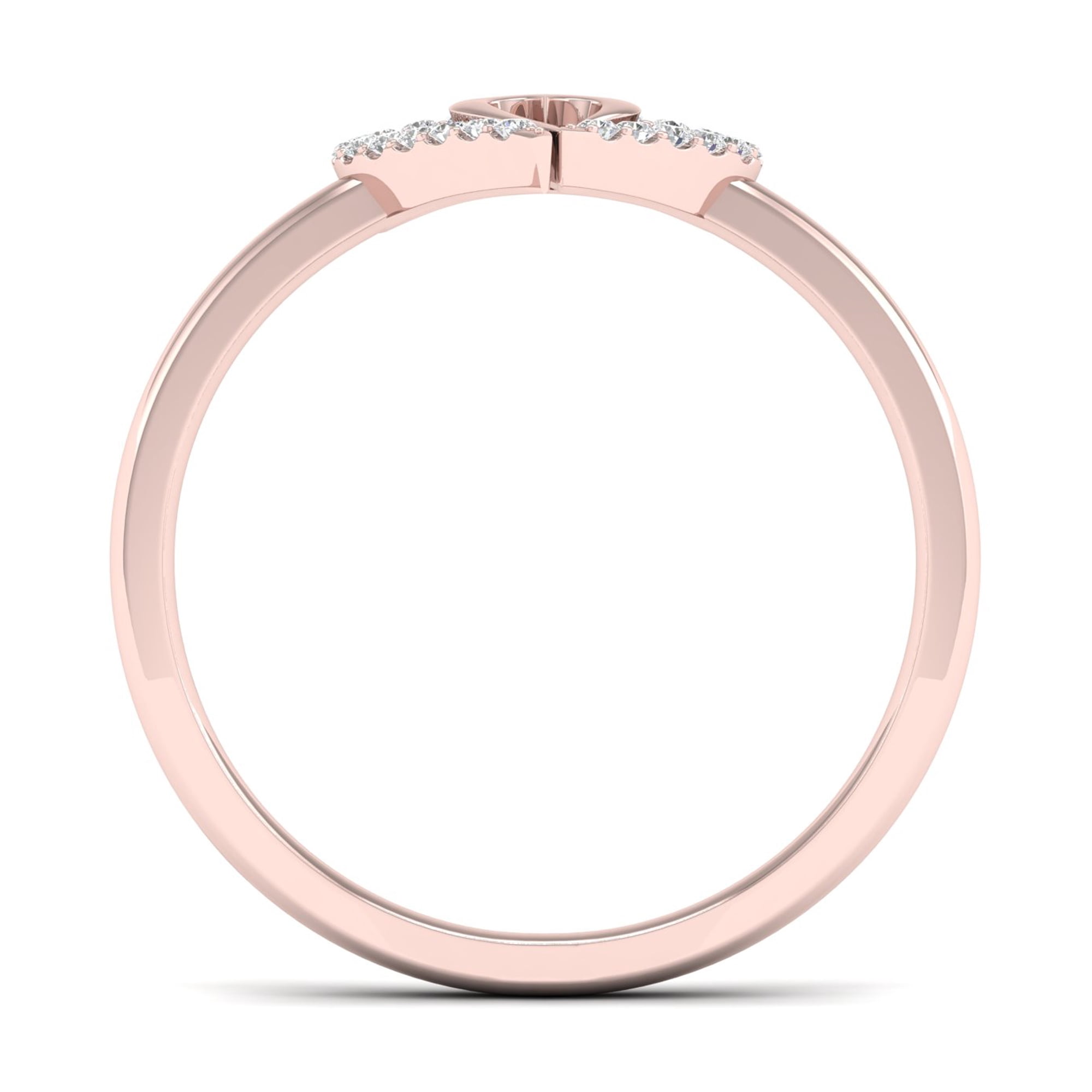 1/10Cttw Diamond 10k Rose Gold Heart in Heart Fashion Ring