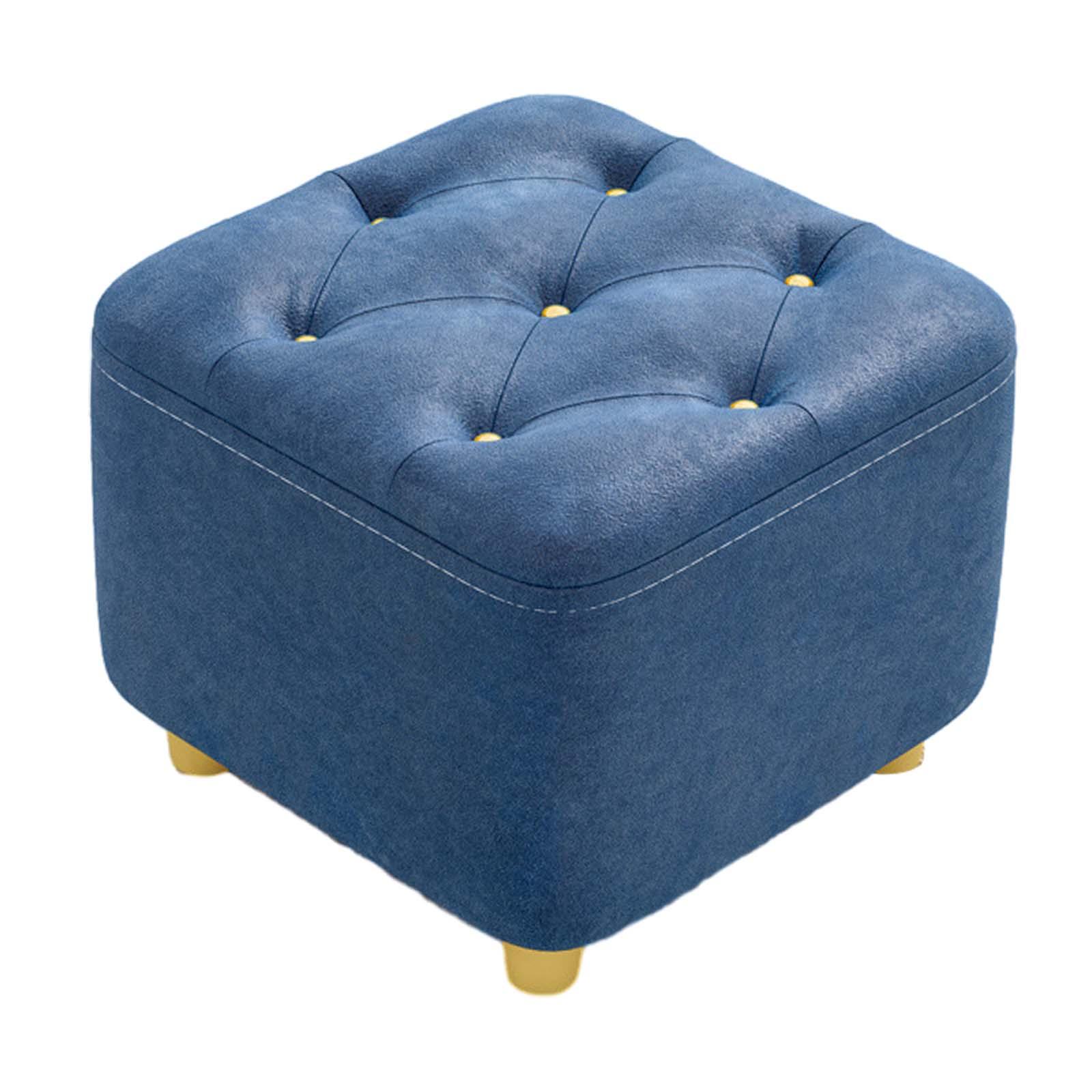 Square Footstool Foot Stool Comfortable Stepstool Creative Ottoman Stool Footrest for Living Room Dressing Room Bedroom Couch dark blue - image 2 of 8
