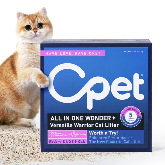 OPET cats clumping cat litter, , Flushable,Odor Control, Dust Free,Tofu Cat Litter - 18 LBS