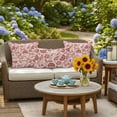 thumbnail image 6 of Outdoor Pillow Cover Red Pastoral Flowers Set of 2 Waterproof Throw Pillowcases Farmhouse Floral Decorative Patio Furniture Pillows for Couch Garden Indoor & Outdoor Use, 6 of 9