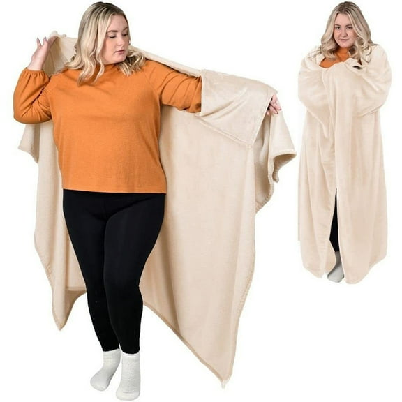 Flannel Home Warm Wearable Blanket Comfortable Soft Blanket Sofa Bed Adult Exterior Cloak
