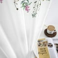 thumbnail image 4 of 2 Panels Eucalyptus Leaves Sheer Curtains for Living Room Elegant Wild Flower Floral Spring Printed Window Curtain Set Natural Chiffon Drapes for Bedroom Bathroom, 4 of 5