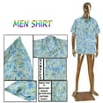 thumbnail image 4 of HAPPY BAY Men's Hawaiian Shirt Aloha Beach Shirts Casual Short Sleeve Button Down Collar Shirts for Men M Sage, Shredded Small Leaves, 4 of 6