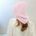 thumbnail image 4 of Xfvqtps Womens Hooded Scarf Hat Set Ear Protection Knit Adjustable Drawstring Solid Color Simplicity Outdoor Versatile Neck Warm Fall Winter Beanie Hat Pink, 4 of 4