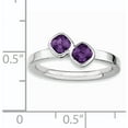 thumbnail image 2 of Double Cushion-Cut Amethyst Sterling Silver Ring, 2 of 7