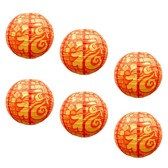 SHOWERORO 6Pcs Chinese New Year Ceiling Decorations with Traditional Chinese Style 11.8In