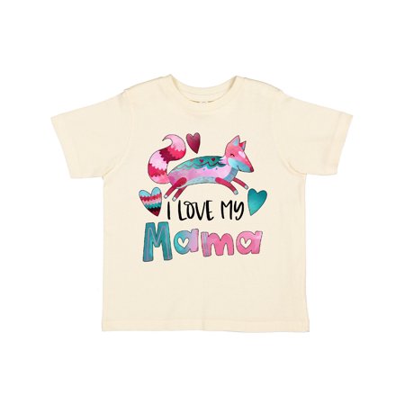 

Inktastic I Love My Mama Pink and Blue Fox with Hearts Gift Toddler Boy or Toddler Girl T-Shirt