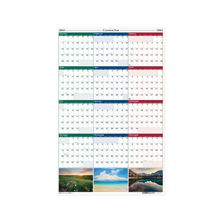 2024 House of Doolittle Earthscape 24  x 37  Wet-Erase Yearly Wall Calendar Reversible (393-24)