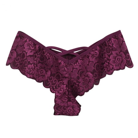 

LoyisViDion Women S String Trousers Pack Lace Soft Lingerie Underwear Pack of 5 Wine 10(XXL)