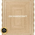 thumbnail image 2 of DN HANDICRAFT Boho Rug Style Rectangle Scallop White, Brown Jute Area Rug Reversible Indoor Carpet (2x3 Sq Feet), 2 of 4