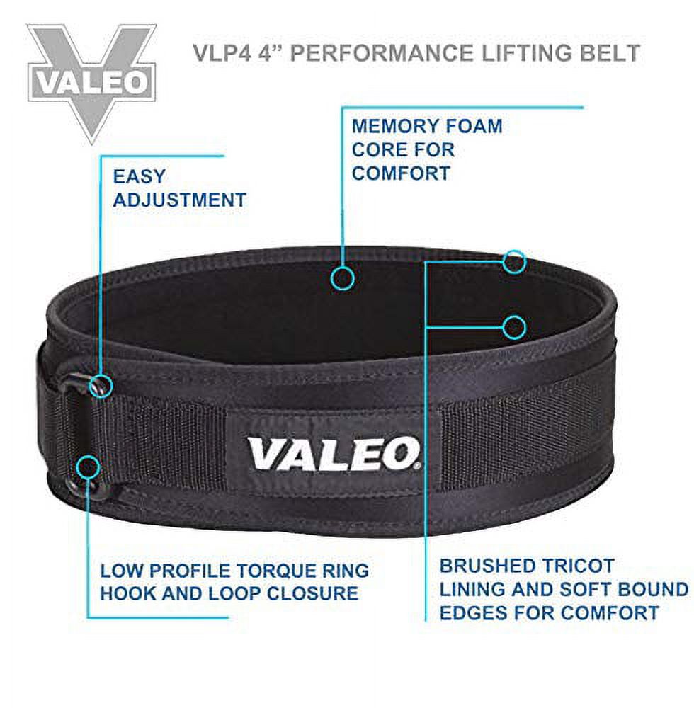 Valeo VLP4 Performance Low Profile 4 Inch Lifting Belt, Weight Lifting, Olympic Lifting, Weight Belt, Back Support - image 3 of 3