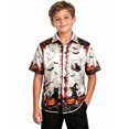 thumbnail image 5 of Kiijoy Boys Halloween Party Shirt Kids Button Down Short Sleeve Shirt, White, Sizes 4-14, 5 of 5