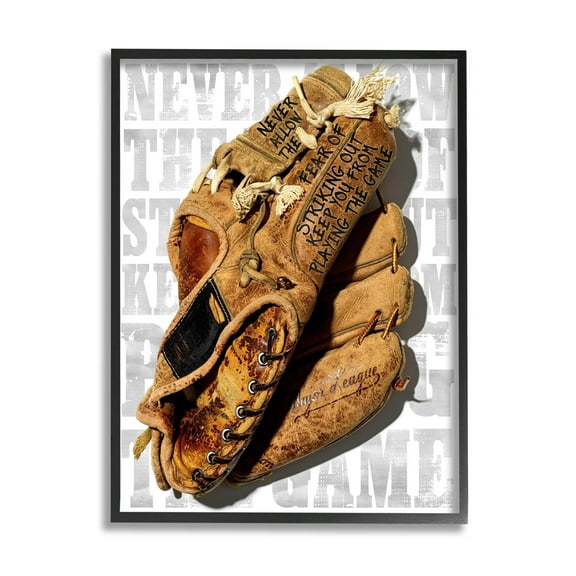 Fear Of Striking Out Phrase Sports Graphic Art Black Framed Art Print Wall Art