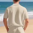 thumbnail image 6 of Waffle Polo Shirts for Men Summer Casual Short Sleeve Collared Relaxed Fit Plain Work Shirts Mens Tees, 6 of 9