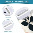 thumbnail image 3 of Yayeee 30oz Stainless Steel Tumbler with Straw and Handle Double-Wall Insulated Travel Water Bottle, Black Retro Flower, 3 of 8