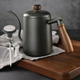 thumbnail image 2 of GUOOL 600 Dripper Kettle Gooseneck Stainless Steel Tea Pot with Wooden Handle for Home Black, 2 of 9