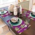 thumbnail image 6 of Placemats Set Of 4 / 6, Quirky Owl Purple Placemats For Dining Table Indoor/Outdoors Heat Resistant Washable Placemats 18" X 12", 6 of 8