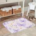 thumbnail image 2 of FJPT Non Slip Flannel Polyester Floor Mat With Purple Butterflies And Flowers Design For Bathroom Kitchen Bedroom Decor 16x24 inch, 2 of 5