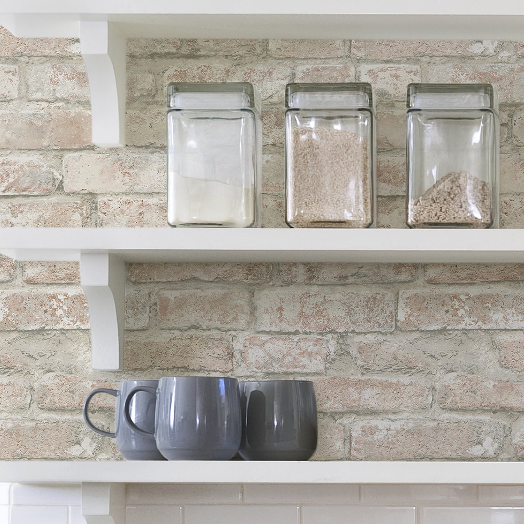 InHome Wildwood Walnut Peel And Stick Ritrama Wallpaper, 198-in by 20.5-in, 28.2 sq. ft.
