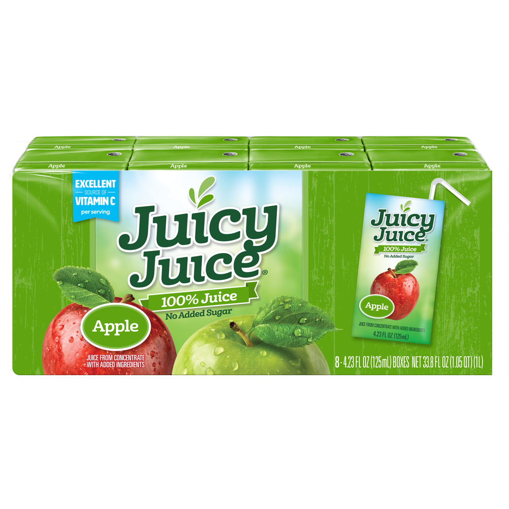 Juicy Juice 100 Juice Apple, 8 Count, 4.23 oz