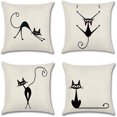 thumbnail image 1 of Linen printed pillowcase four piece set comfortable soft home decor detachable pillowcase, 1 of 4