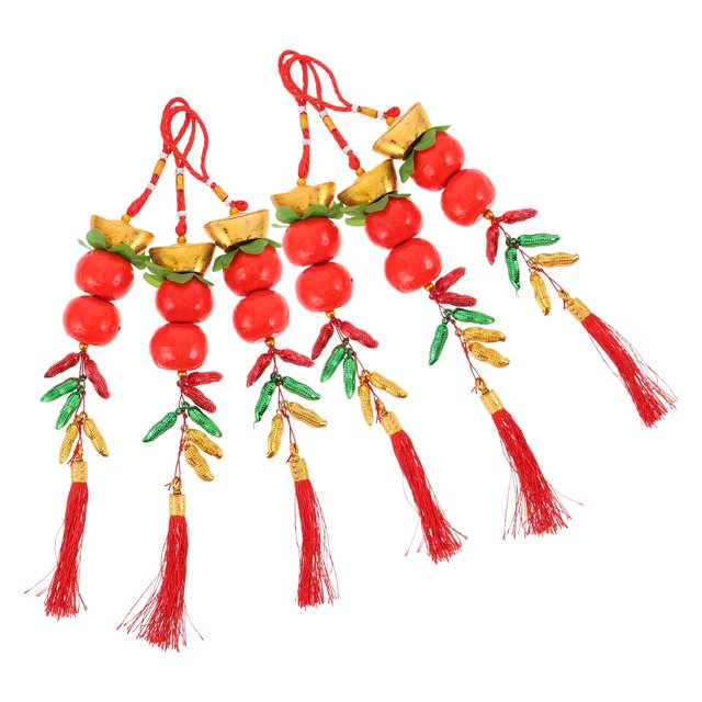 Luxshiny 6Ud Ornamentos Colgantes Multicolor Para Año Nuevo Chino Con Símbolos De