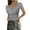 Gris, variante sur Charmgo Haut pour Femmes Tendance Été Couleur Unie T-Shirt Décontracté Col en U Manches Courtes Haut Décontracté Henley Chemises Côtelées Ajustées Basique Bleu TTTG