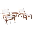 thumbnail image 5 of SAFAVIEH Darryl Outdoor Patio 5 Piece Conversation Set, Natural/White, 5 of 10