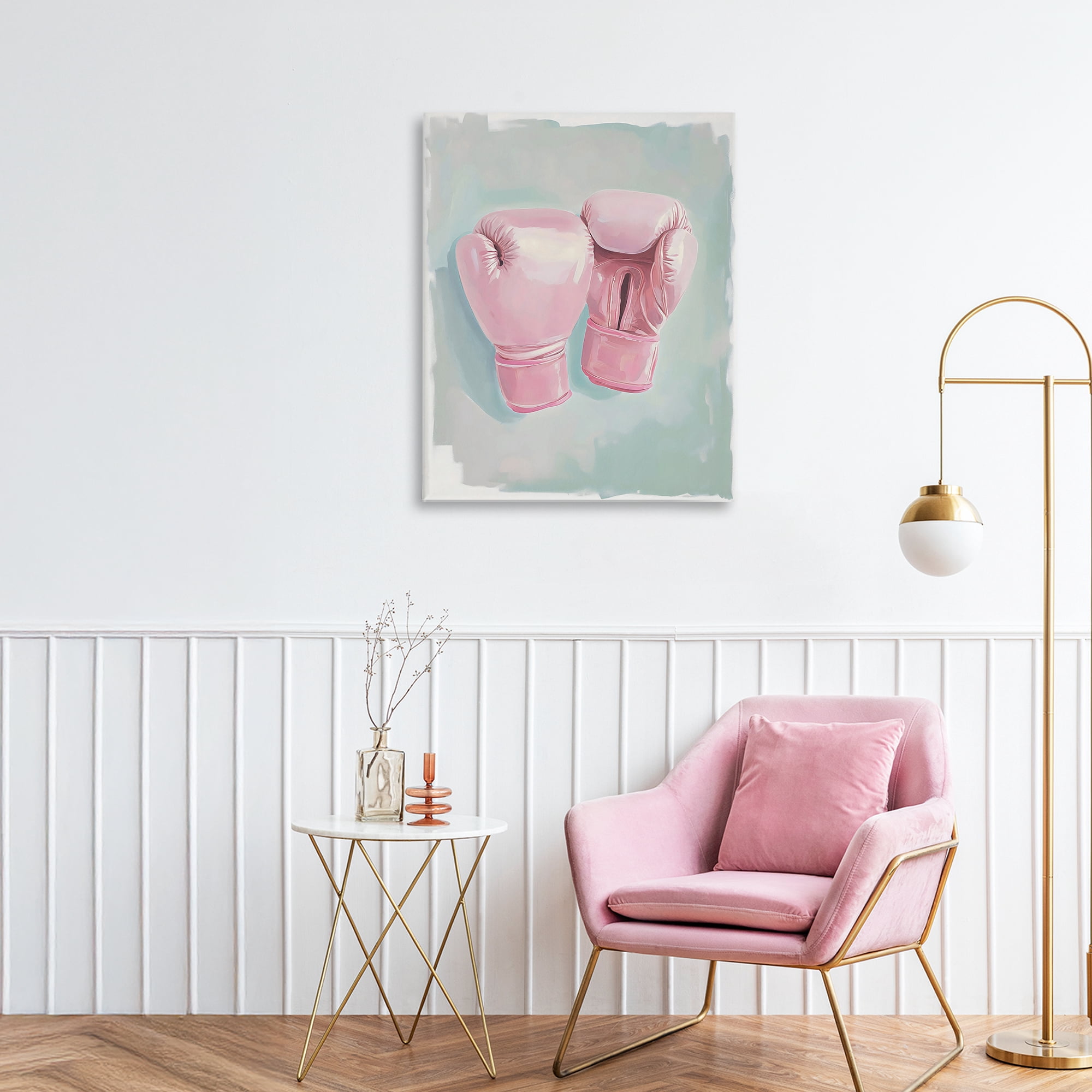 Stupell Industries Feminine Pink Boxing Gloves Canvas Wall Art, design by The Prints Vibe