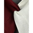 thumbnail image 3 of Suéter de mujer, elegante cuello en V, suéter de punto con bloques de color, tops cortos sexys para invierno, 3 of 5