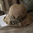 thumbnail image 6 of Elegant Woven Straw Sun Hat with Bow Summer Beach Sun Straw Hats for Women Wide Brim Packable Travel Bucket Hats, 6 of 9