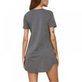 thumbnail image 3 of Women's Comfy Nightgown Short Sleeve Sleepwear V Neck Sleep Shirt Pleated Nightshirt S-XXL, 3 of 3