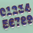 thumbnail image 3 of Blue Number Candles Red Edge Football Design Creative Digital Birthday Cake Decoration, 3 of 5