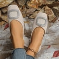 thumbnail image 3 of FRSASU Womens Soft Ballet Flats Square Toe Sparkly Beads Comfortable Slip On Ballerina Dress Flat Shoes Beige, 3 of 9