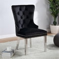 thumbnail image 4 of Furniture of America Swata Fabric Tufted Dining Chair in Black (Set of 2), 4 of 12