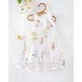 thumbnail image 3 of Kids Girls Clothes Little Girls Tulle Dress 5T Girls Summer Halter Dress 6Y Girls Sleeveless Solid Color Floral Dress White, 3 of 8