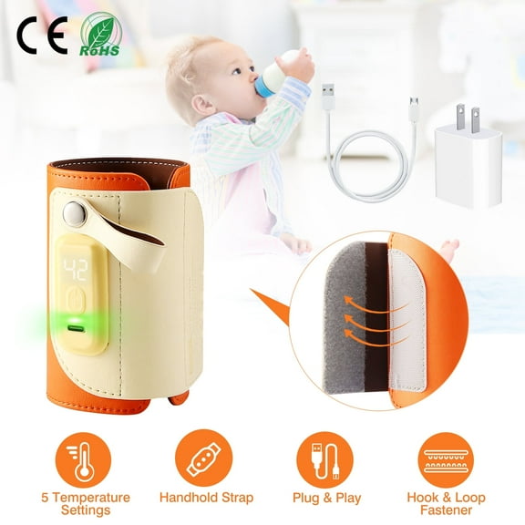 iMounTEK Portable Bottle Warmer with Fast Charging, Milk Warmer with Temperature Control