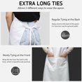 thumbnail image 4 of (65x75cm) 28 Inches By 35 Inches Pure Cotton Kitchen Apron White Apron, 4 of 5