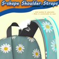 thumbnail image 5 of Daisy Pioneer Flower Green Pattern 17" School Backpacks for Teens,Waterproof Oxford Fabric,S-Shape Padded Straps for School,Travel,Hiking,Camping, 5 of 6