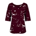 thumbnail image 6 of Endives Women's Shirts Elegant Retro Art Print V Neck Loose Mid Length Sleeve Womens Top Blouse, 6 of 6