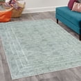 thumbnail image 2 of Leaves Decorative Rug, Striped Look Banana Palm Tree Foliage Exotic Nature Inspired Botanical Motif, Quality Carpet for Bedroom Dorm and Living Room, 6 Sizes, Dark Sea, by Ambesonne, 2 of 4
