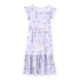 thumbnail image 5 of NaWent Maxi Dress for Girls Short Sleeve Casual Long Flower Print Dresses with Pockets 6-12 Years Blue 12 Years, 5 of 5