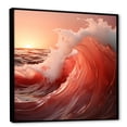 thumbnail image 2 of Designart "Simplistic Roseate Wave Dawn" Coastal Floater Framed Wall Art Living Room, 2 of 5