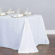 BalsaCircle 90 x 132 Premium Polyester Rectangular Tablecloth Table Linens White