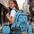 thumbnail image 2 of Aplkyhs Cute Blue Dog Paw Kids Backpack Set 4Pcs with Lunch Bag Pen Bag Set and Water Bottle Case Cover Large Capacity Lunch Box for Elementary School Students, 2 of 7
