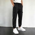 thumbnail image 2 of WERYOUNG Boys Girls Cargo Pants Elastic Drawstring Waist Straight Leg Joggers Trousers Kids Loose Fit Back To School Pants 9-10 Years, 2 of 5